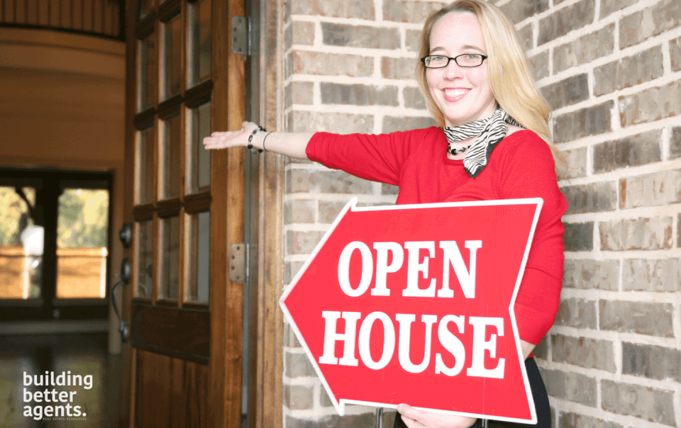 Real estate agent hosting a mega open house