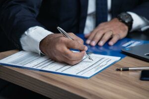 The two things to look for when reviewing the written declaration of trust.