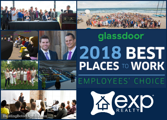 eXp Realty is the place to be! Awarded top places to work by GLASSDOOR