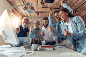 Top real estate team celebrating their success in 2021