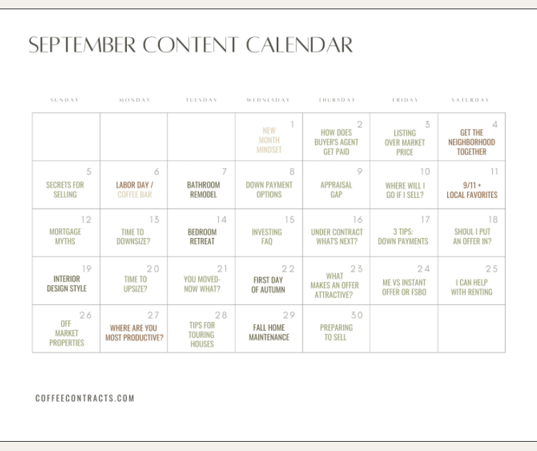 Real Estate Social Media Content Calendar 2021 Www ssphealthdev