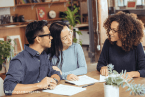 Real estate agent helping to prepare buyers for bidding war