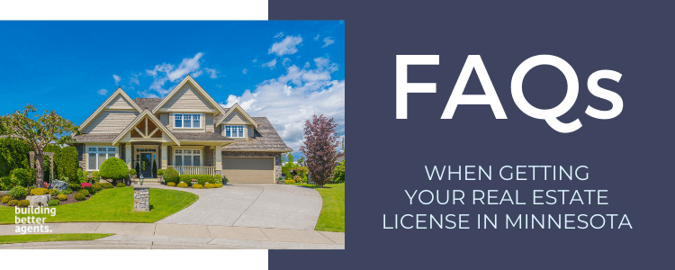 Minnesota home and cover image for real estate license FAQs
