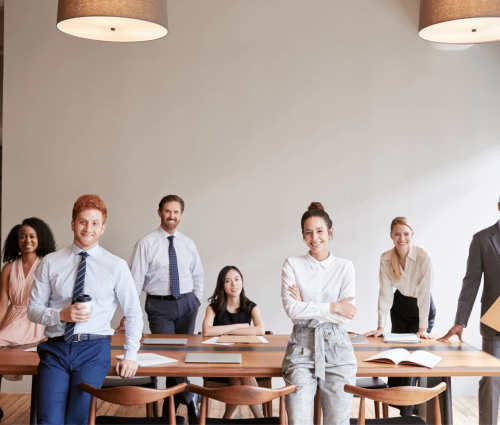 Group of new real estate agents after getting their license