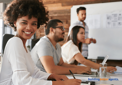 Real estate agent in meeting deciding who she would like to be her sponsor at eXp Realty